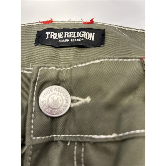 True Religion Cargo Shorts Knee Length Kalamata Green SZ 34 Men New w/Tags - Picture 3 of 7